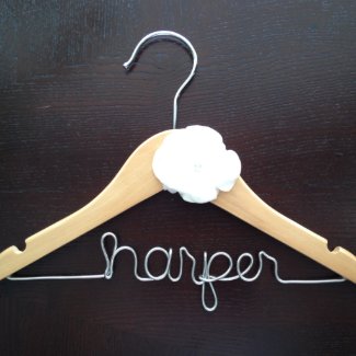Personalized Baby Hanger w/ Decorative Flower Hangers