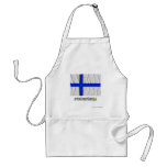 Sverigefinska waving flag with name apron