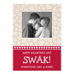 SWAK! Valetine's Day Photo Card (Dark Red / Beige) Personalized Announcement