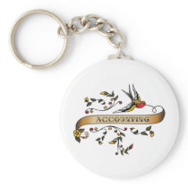 Swallow and Scroll with Accounting Keychains