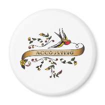 Swallow and Scroll with Accounting Refrigerator Magnets