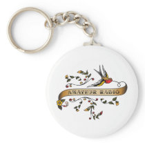 Swallow and Scroll with Amateur Radio Key Chain