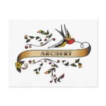 Swallow and Scroll with Archery postcards by busybees Swallow and Scroll with Archery postcards