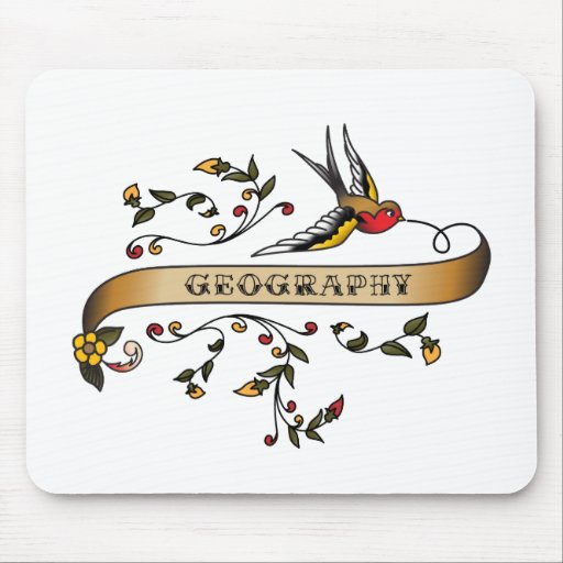 Swallow and Scroll with Geography Mouse Pad