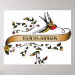 Swallow and Scroll with Insulation Posters