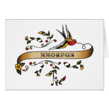 Swallow and Scroll with MMORPGs Greeting Card