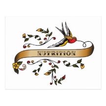 Swallow and Scroll with Nutrition Post Cards