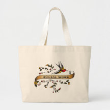 Swallow and Scroll with Social Work Canvas Bags