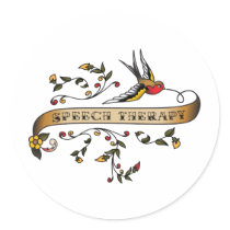 Swallow and Scroll with Speech Therapy Round Sticker
