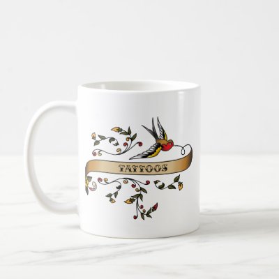 Swallow and Scroll with Tattoos Coffee Mug by busybees