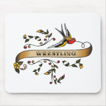 Swallow and Scroll with Wrestling mousepads