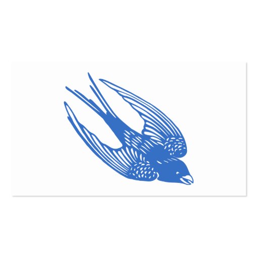 Swallow Bird Blue Business Cards (back side)