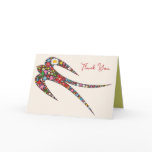 Swallow Spring Flowers Gift / Thank You /Note Card Swallow Spring Flowers Gift / Thank You /Note Card