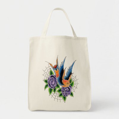 Swallow Tote Bag by Betty Voodoo This organic tote features new school 