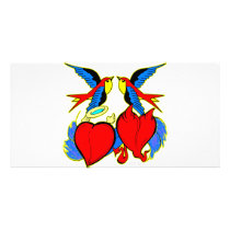 Swallows and Hearts Tattoo photo cards by Mustang_Lady Swallows and Hearts Tattoo photo cards