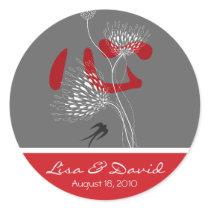 Swallows, Flowers & Chinese Heart Sticker