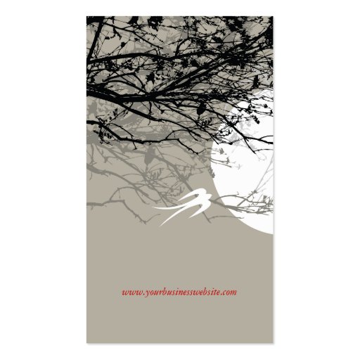 Swallows in Moonlight Ash Custom Profile Card Business Card Templates (back side)