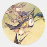 Swallows Round Sticker