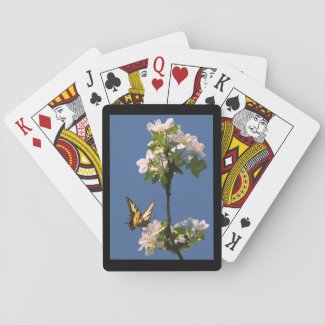 Swallowtail Butterfly on Flowers Playing Cards
