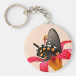 Swallowtail Butterfly, Red Lily Gifts and Cards Keychain