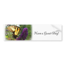 Swallowtail on butterfly bush bumper stickers