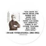 Swami Vivekananda Grow From Inside Out Own Teacher Round Sticker