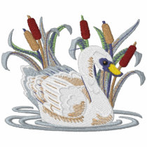 Swan and Cattails embroidered shirts by Embroidery4U Swan and Cattails embroidered shirts