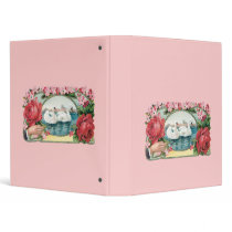 Swan and Roses Vintage Art Avery Binder