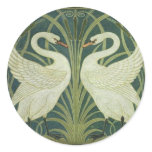 Swan and Rush Art Nouveau Sticker
