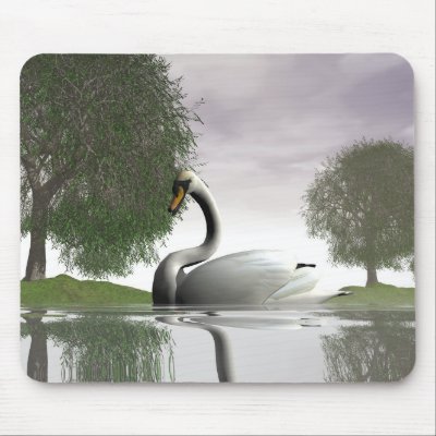 Swan and Willows Mousepad by jasonmit
