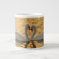 Swan Couple Meeting at Sunset Photograph