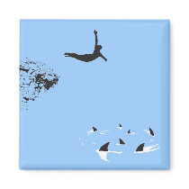 swan dive refrigerator magnet