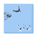 swan dive refrigerator magnet