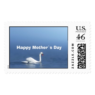 swan, Happy Mother`s Day Postage by visionaryplaces