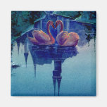 SWAN HEART by SHARON SHARPE Fridge Magnet