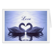 Swan Heart Moire in blue cards