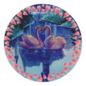SWAN & HEARTS WREATH by SHARON SHARPE stickers by sharonsharpe SWAN & HEARTS WREATH by SHARON SHARPE stickers