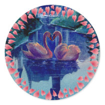 SWAN & HEARTS WREATH by SHARON SHARPE stickers by sharonsharpe SWAN & HEARTS WREATH by SHARON SHARPE stickers