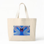 Swan Love, Romantic Heart Shaped Necks Tote Bags
