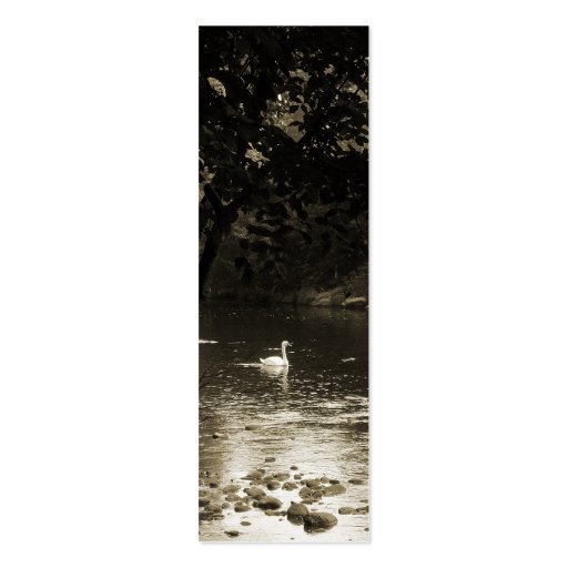 Swan on the River Bookmark Business Card Template (front side)