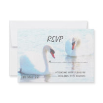 Swan Pair Wedding RSVP invitations