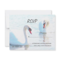 Swan Pair Wedding RSVP invitations