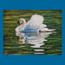 Swan Print posters