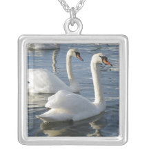 Swan Reflections Sterling Silver Necklace