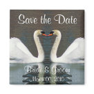 square_magnet - Save the Date magnets, with elegant swans in a heart shape.  Enter your information in our easy-to-use template.