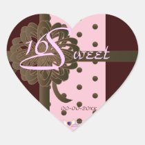 Swan Sweet Sixteen Gifted Heart Sticker -Cust. stickers