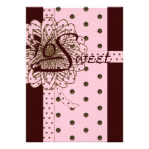 Swan Sweet Sixteen Retro Polka Dot Invitation invitations