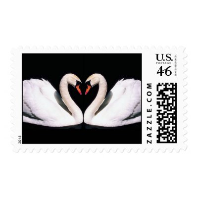 Swan Wedding postage stamps