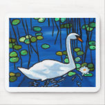 Swan with Waterlily Mouse Pads