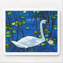 Swan with Waterlily mousepads